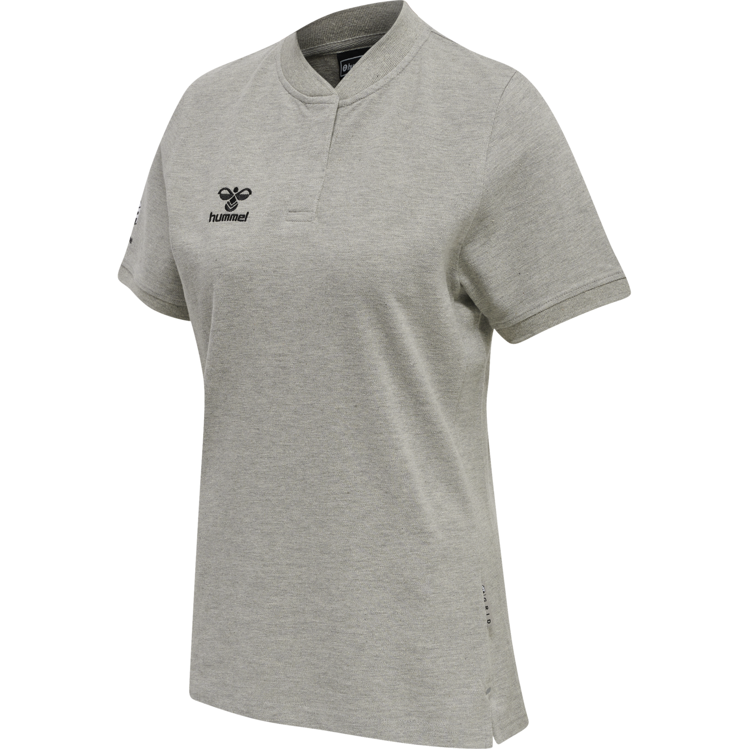 hmlMOVE GRID POLO WOMAN, GREY MELANGE, packshot