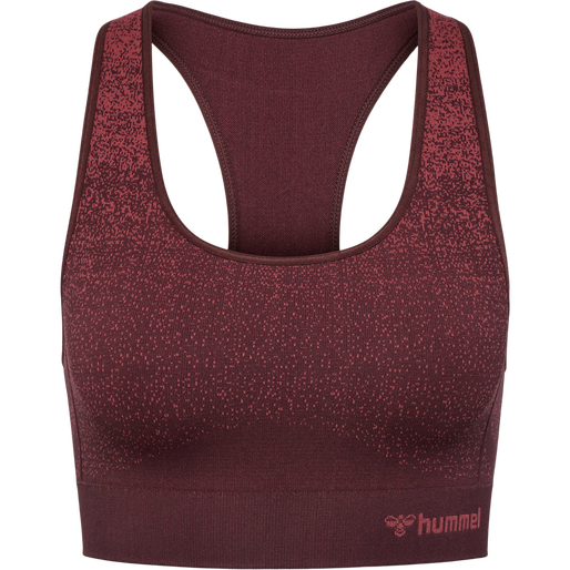 hmlMT FADE SEAMLESS SPORTS TOP, BITTER CHOCOLATE/MINERAL RED, packshot