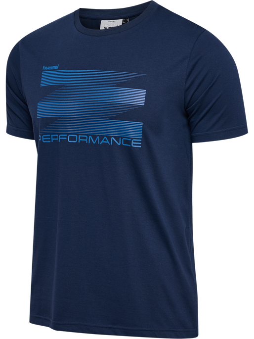hmlPULSE GRAPHIC T-SHIRT S/S, DRESS BLUES, packshot