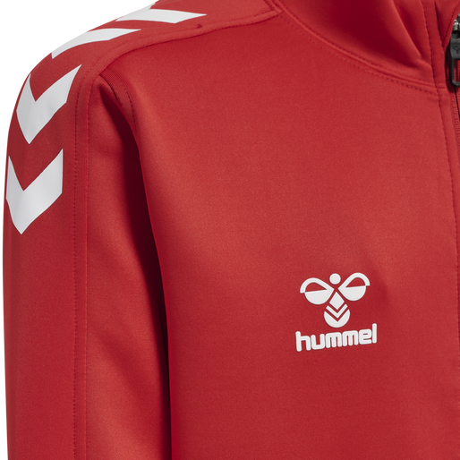 hmlCORE XK POLY ZIP SWEAT KIDS, TRUE RED, packshot