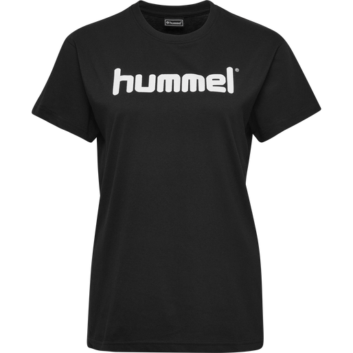 HMLGO COTTON LOGO T-SHIRT WOMAN S/S, BLACK, packshot