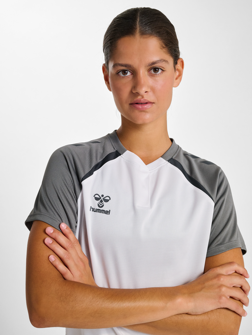 hmlLEAD 2.0 POLO WOMAN, WHITE/STEEL GRAY, model