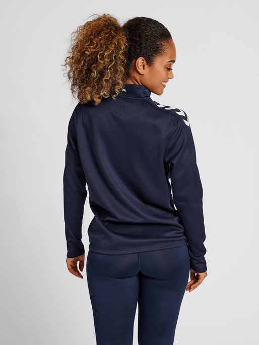 Felpa Con Cerniera Donna Hummel Hmlcore Xk Poly Zip | Cardigan Sportivo Traspirante Beecool, Tasca Con Zip, Stampa Logo