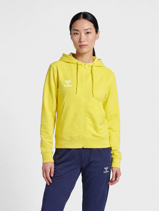 hmlGO 2.0 ZIP HOODIE WOMAN, BLAZING YELLOW, model