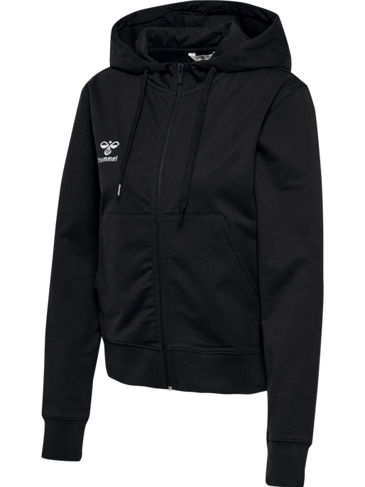 hmlGO 2.0 ZIP HOODIE WOMAN, BLACK, packshot
