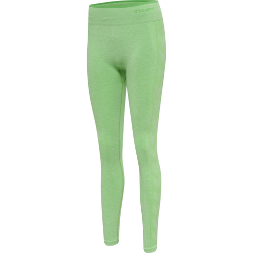 hmlMT UNA SEAMLESS MID WAIST TIGHTS, SUMMER GREEN MELANGE, packshot