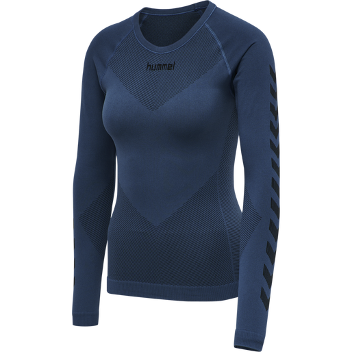 HUMMEL FIRST SEAMLESS JERSEY L/S W, DARK DENIM, packshot