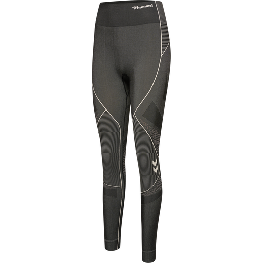 hmlMT MILA SEAMLESS MID WAIST TIGHT, BLACK/CHATEAU GREY hmlMT MILA SEAMLESS MID WAIST TIGHT, BLACK/CHATEAU GREY, packshot
