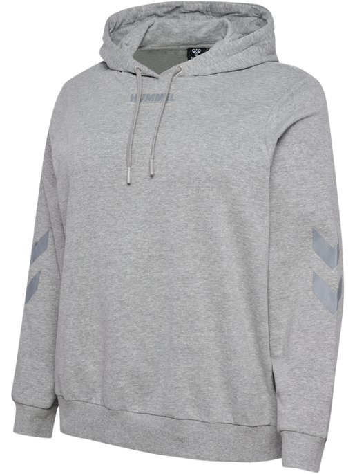 hmlLEGACY WOMAN HOODIE PLUS, GREY MELANGE, packshot