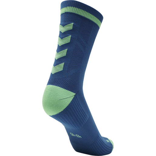 ELITE INDOOR SOCK LOW PA, GREEN ASH/BLUE CORAL, packshot