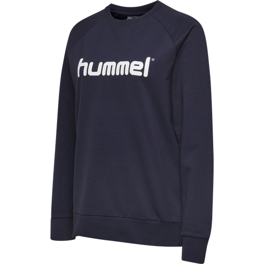 HMLGO COTTON LOGO SWEATSHIRT WOMAN, MARINE, packshot