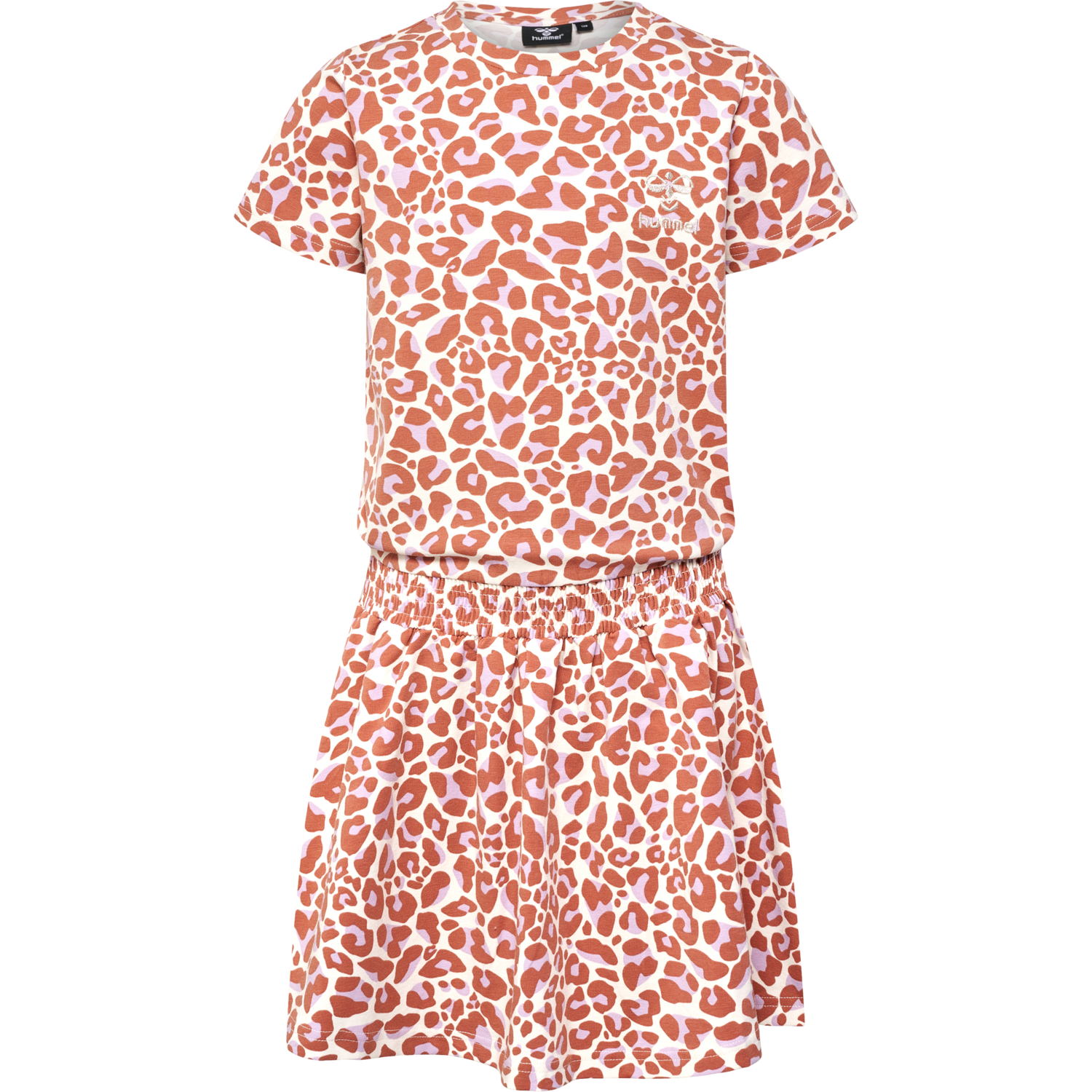 hmlJUMPY AOP DRESS S/S, COPPER BROWN, packshot