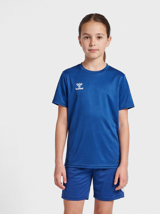 hmlESSENTIAL JERSEY S/S KIDS, TRUE BLUE, model