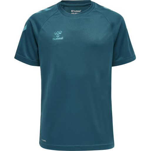 hmlCORE XK CORE POLY TEE S/S KIDS, BLUE CORAL, packshot