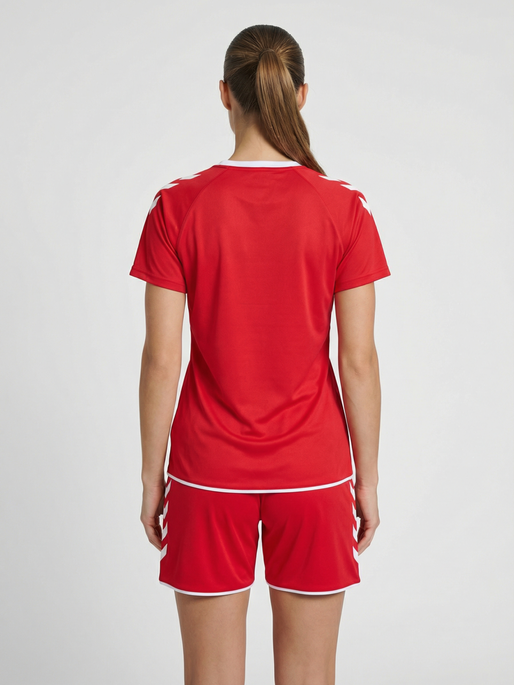 hmlCORE 2.0 JERSEY S/S WOMAN, TRUE RED/WHITE, model