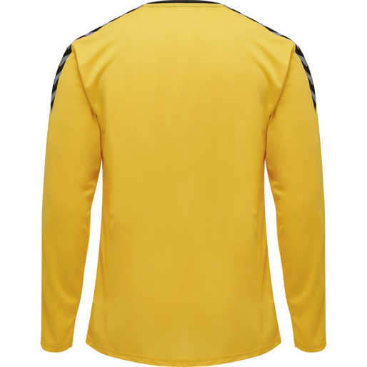 hmlAUTHENTIC POLY JERSEY L/S, SPORTS YELLOW/BLACK, packshot