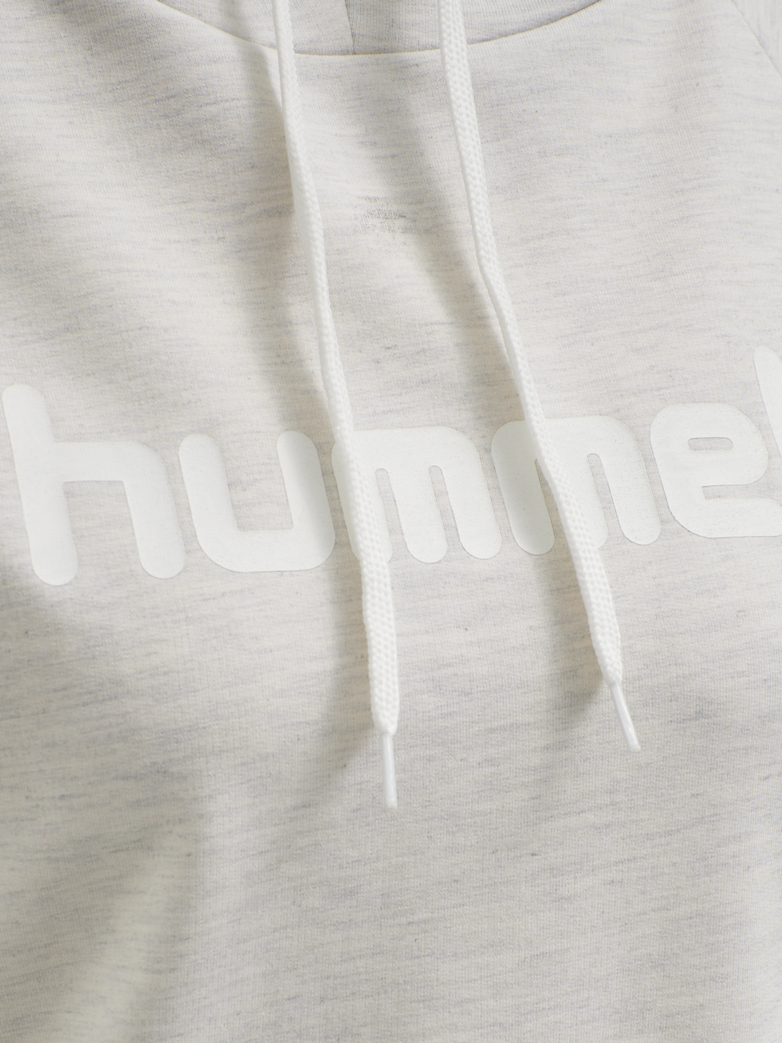 HUMMEL GO COTTON LOGO HOODIE WOMAN, EGRET MELANGE, packshot