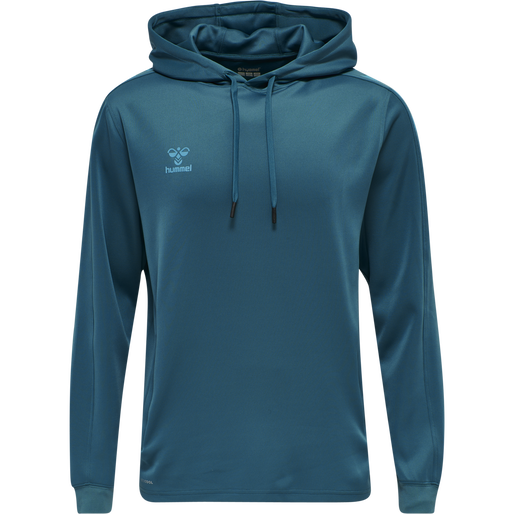 hmlCORE XK POLY SWEAT HOODIE, BLUE CORAL, packshot