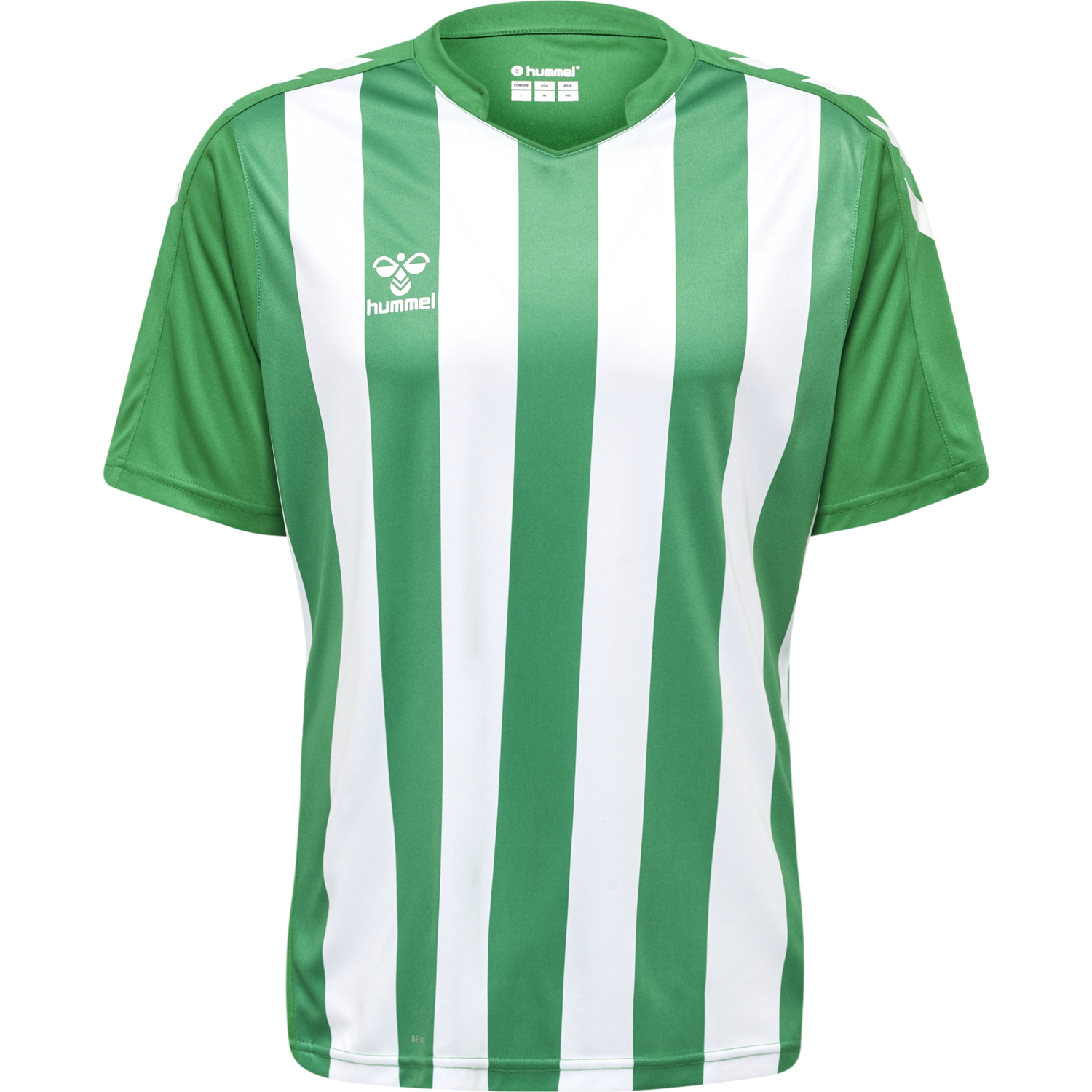 hmlCORE XK STRIPED JERSEY S/S, JELLY BEAN/WHITE, packshot