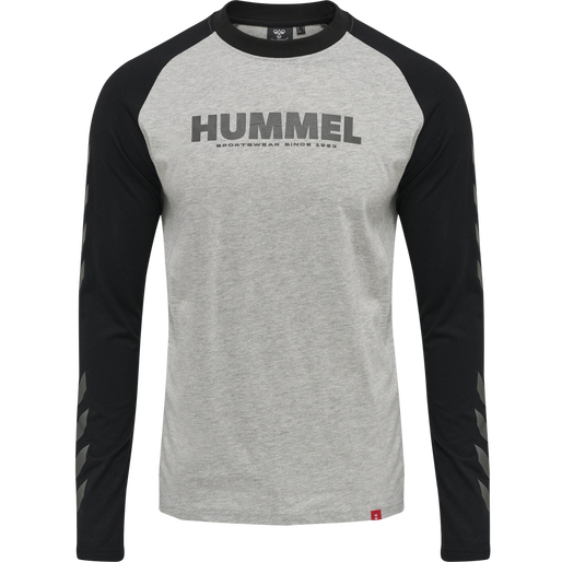 hmlLEGACY BLOCKED T-SHIRT L/S, GREY MELANGE hmlLEGACY BLOCKED T-SHIRT L/S, GREY MELANGE, packshot