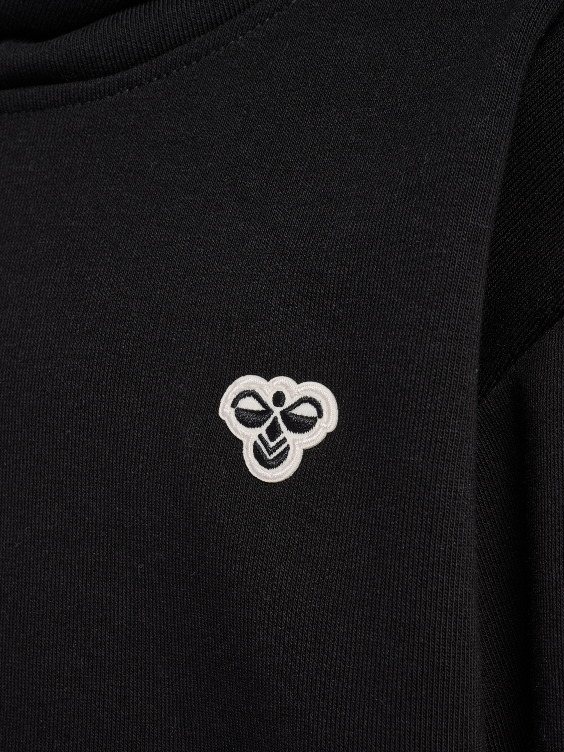 hmlJR LOOSE HOODIE BEE, BLACK, packshot