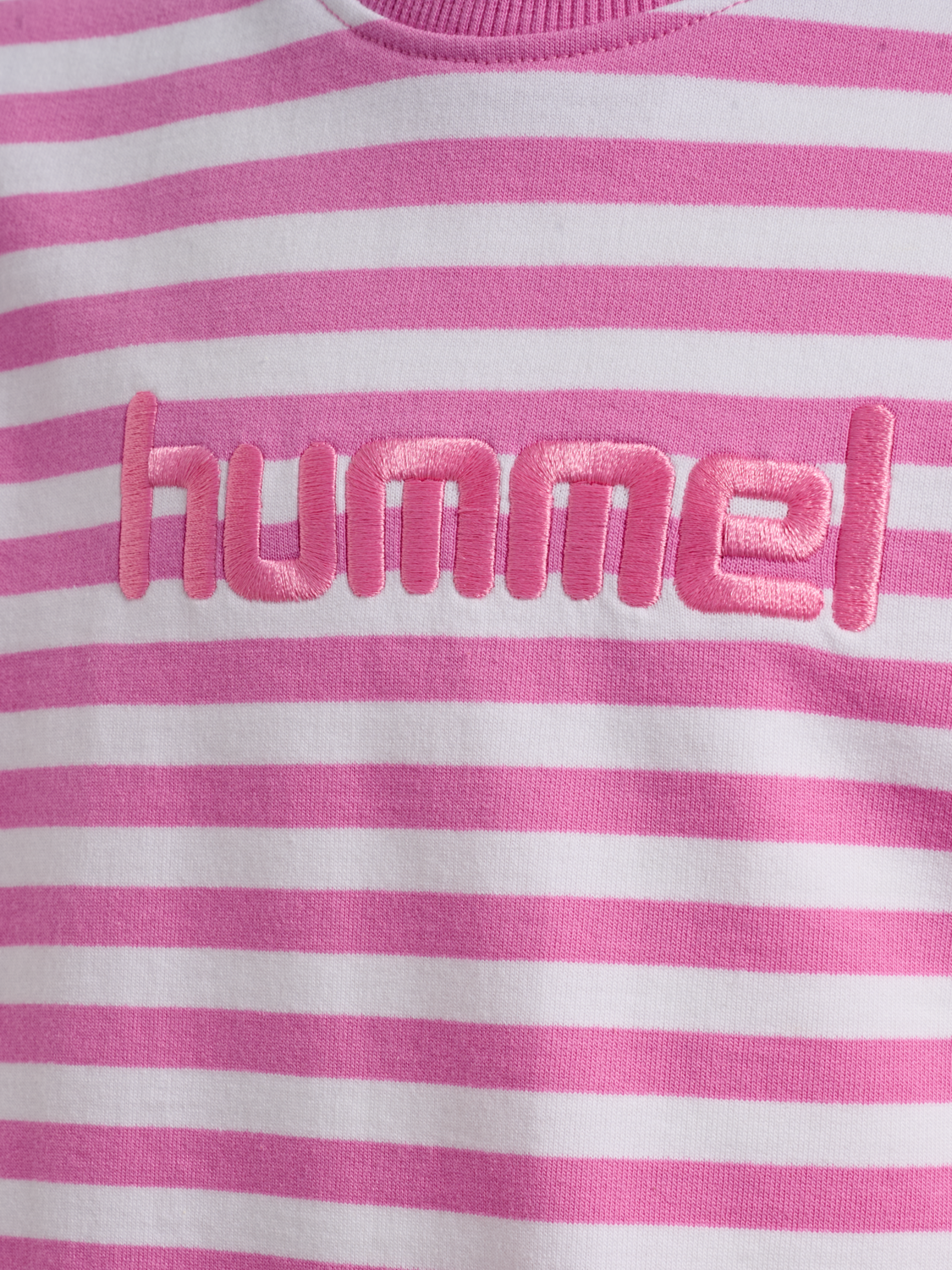 hmlJR GEGGO STRIPE SWEATSHIRT, FUCHSIA PINK, packshot