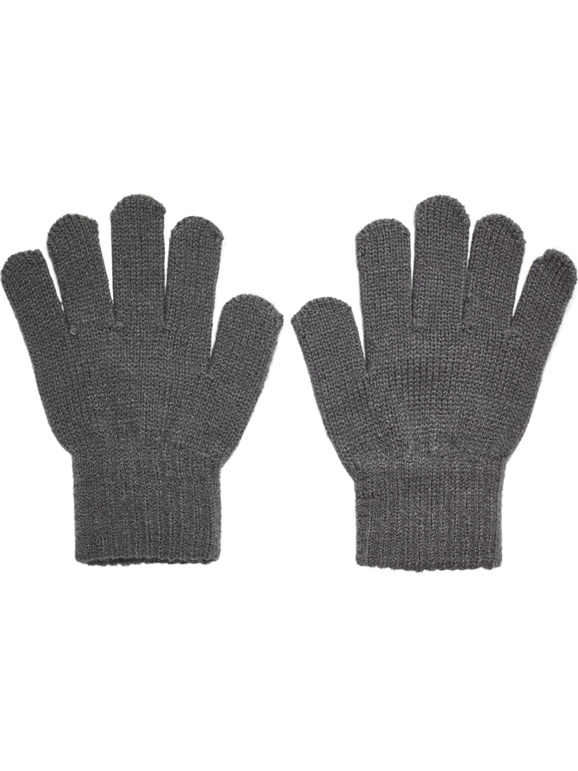 hmlJR KNIT GLOVES 2-PACK, DARK GULL GRAY, packshot