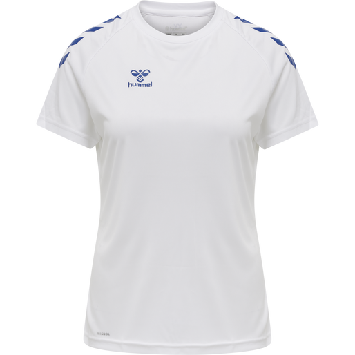 hmlCORE XK CORE POLY TEE  S/S WOMAN, WHITE/TRUE BLUE hmlCORE XK CORE POLY TEE  S/S WOMAN, WHITE/TRUE BLUE, packshot