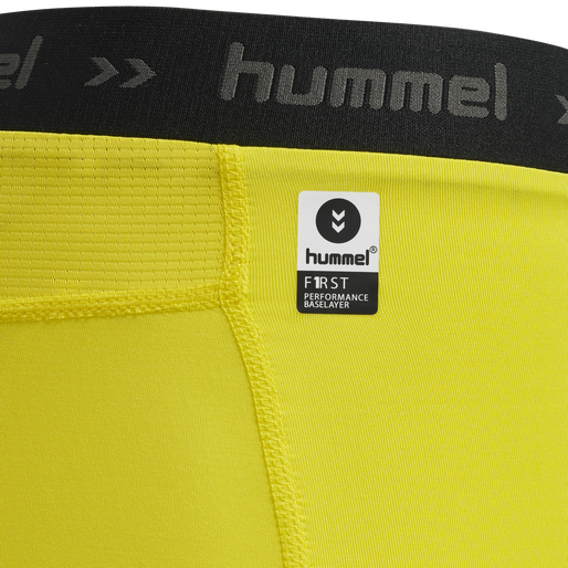 HML FIRST PERFORMANCE TIGHT SHORTS, BLAZING YELLOW, packshot