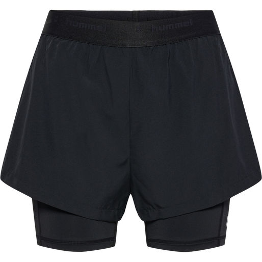 hmlMT FLY 2 IN 1 SHORTS, BLACK, packshot