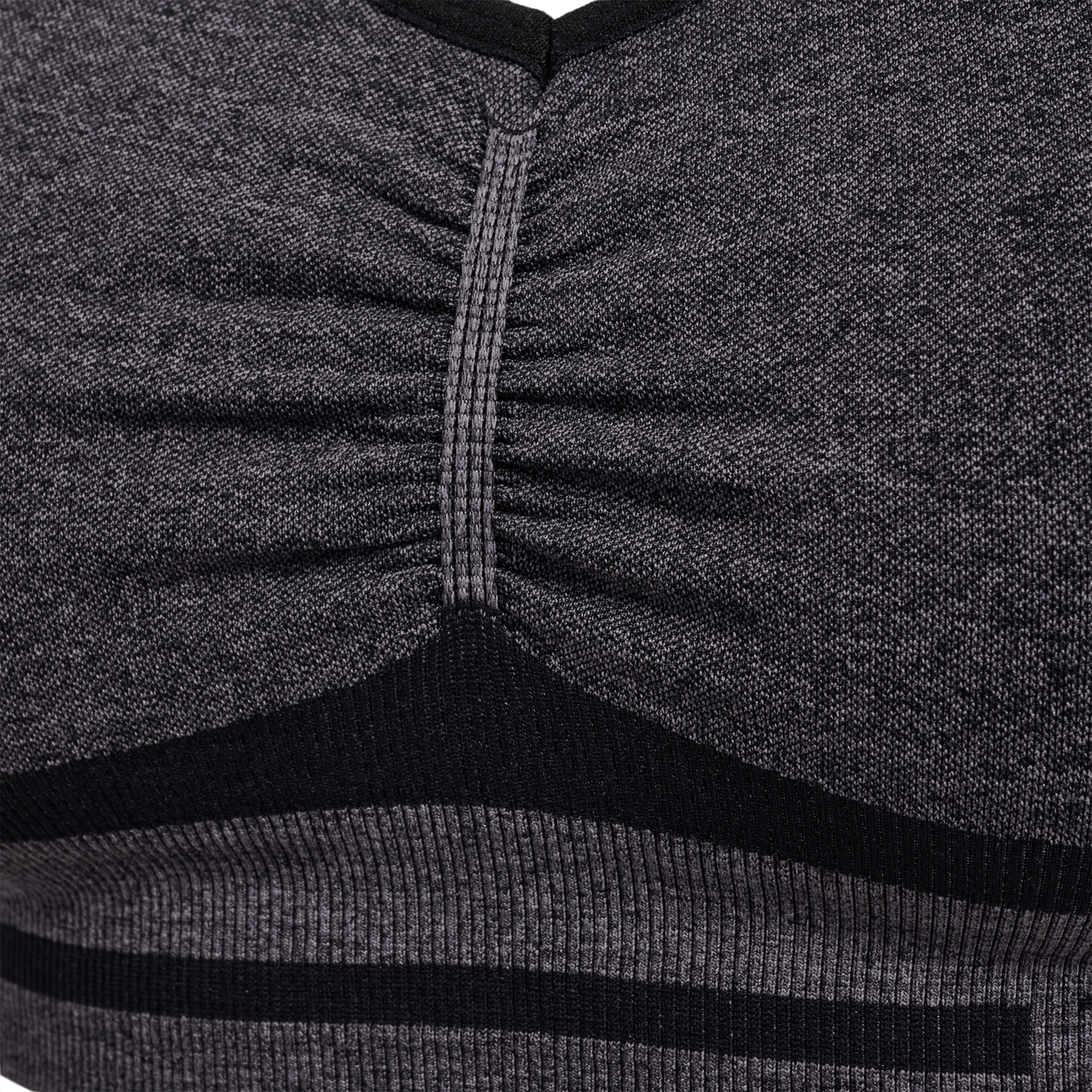 hmlMT LULU SEAMLESS SCRUNCH BRA, BLACK MELANGE, packshot