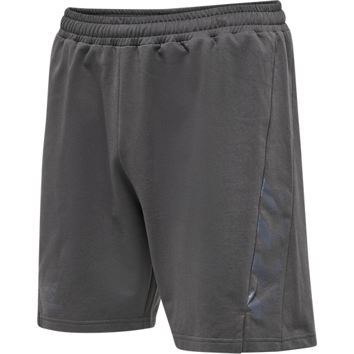 hmlOFFGRID COTTON SHORTS, FORGED IRON/JET BLACK, packshot