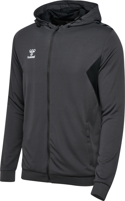 hmlAUTHENTIC PL ZIP HOODIE, ASPHALT, packshot