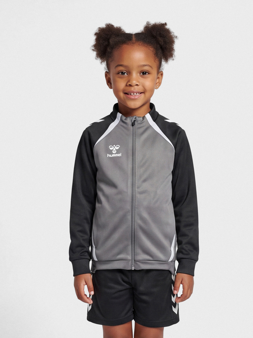 hmlLEAD 2.0 TRACK ZIP JACKET KIDS, STEEL GRAY/ASPHALT, model