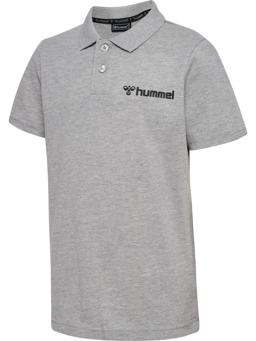 hmlMOVER COTTON POLO KIDS, GREY MELANGE, packshot