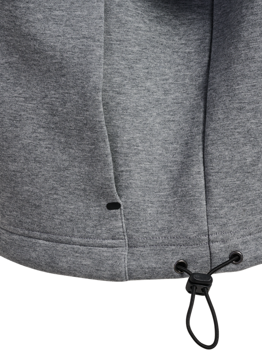 hmlTECH FLEECE WOMEN BOXY HALF ZIP, GREY MELANGE hmlTECH FLEECE WOMEN BOXY HALF ZIP, GREY MELANGE, packshot