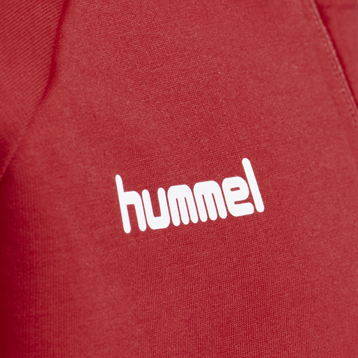HUMMEL GO KIDS COTTON ZIP HOODIE, TRUE RED, packshot