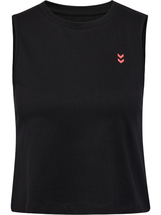 hmlHIIT CROPPED W MUSCLE TANK TOP, BLACK, packshot
