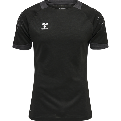 hmlLEAD S/S POLY JERSEY, BLACK, packshot