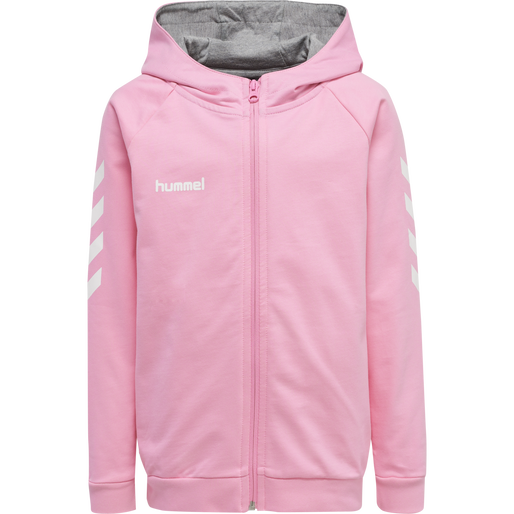 HUMMEL GO KIDS COTTON ZIP HOODIE, COTTON CANDY, packshot