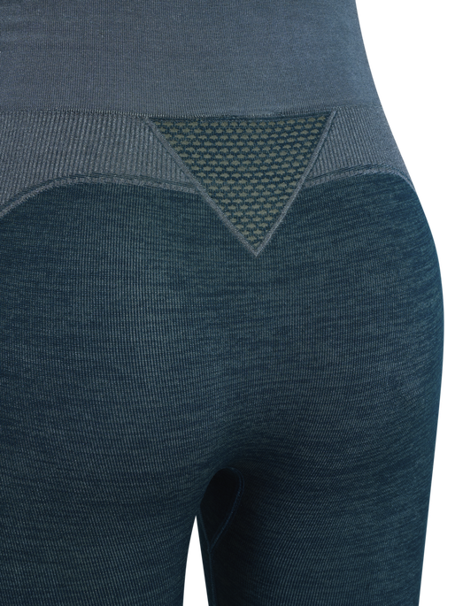 hmlCLEA SEAMLESS MID WAIST TIGHTS, DARK SEA, packshot