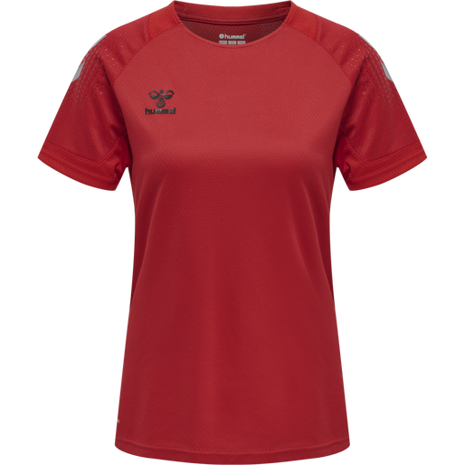 hmlLEAD WOMENS S/S POLY JERSEY, TRUE RED, packshot