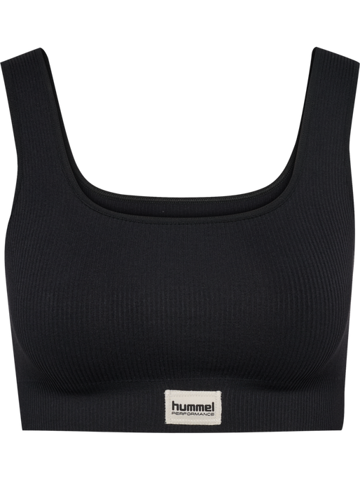 hmlPULSE SEAMLESS RIB BRA, BLACK hmlPULSE SEAMLESS RIB BRA, BLACK, packshot