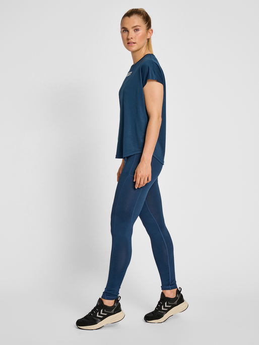 hmlMT MABLEY MID WAIST TIGHTS, INSIGNIA BLUE, model