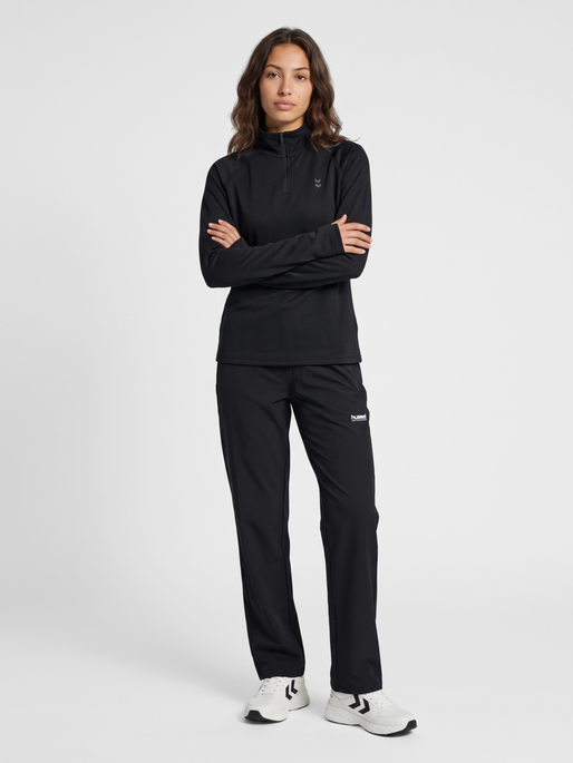 hmlPULSE W HALF ZIP MIDLAYER, BLACK, model