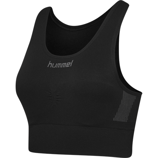 HUMMEL FIRST SEAMLESS BRA WOMAN, BLACK HUMMEL FIRST SEAMLESS BRA WOMAN, BLACK, packshot