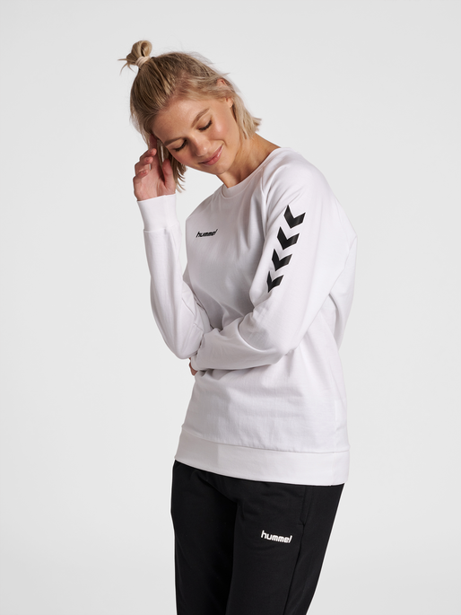 HUMMEL GO COTTON SWEATSHIRT WOMAN, WHITE, model