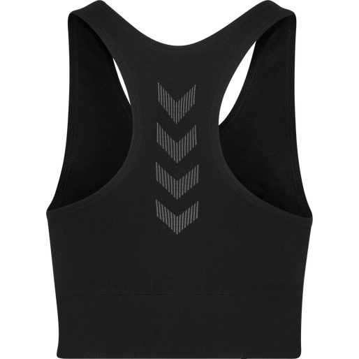 HUMMEL FIRST SEAMLESS BRA WOMAN, BLACK HUMMEL FIRST SEAMLESS BRA WOMAN, BLACK, packshot