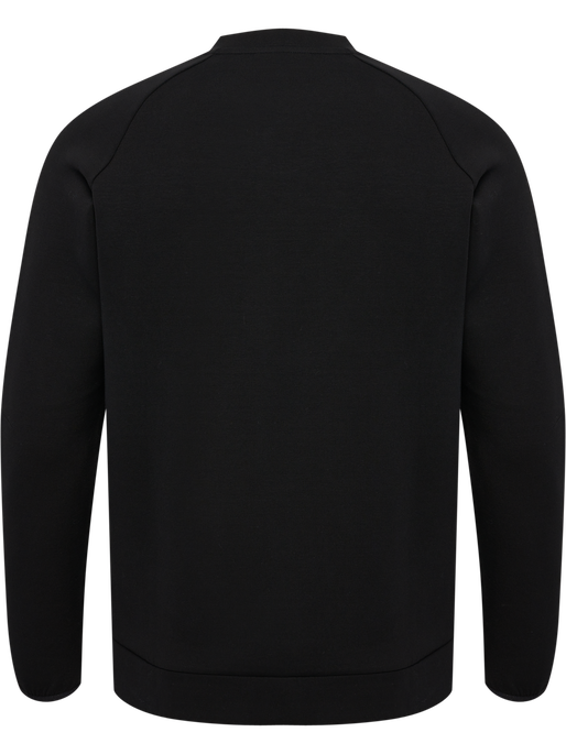 hmlTECH FLEECE REGULAR CREW, BLACK, packshot