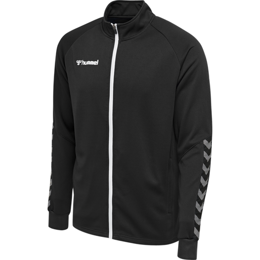 hmlAUTHENTIC POLY ZIP JACKET, BLACK/WHITE, packshot